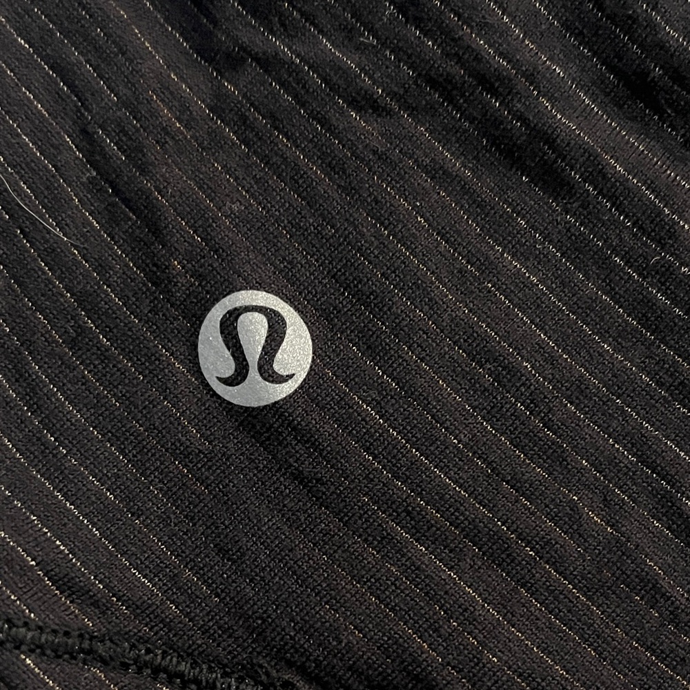 Lululemon Athletica Black Strappy Tank Top with Built in Bra with Removable Pads - Picture 2 of 5